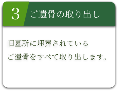 ご遺骨の取り出し