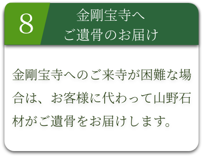 金剛宝寺へご遺骨のお届け