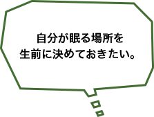 自分が眠る場所を生前に決めておきたい。